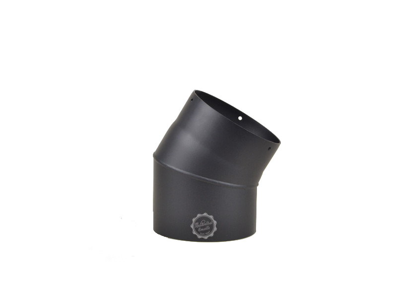 Ofenrohrbogen, 2-teilig, 45°, 120mm, schwarz