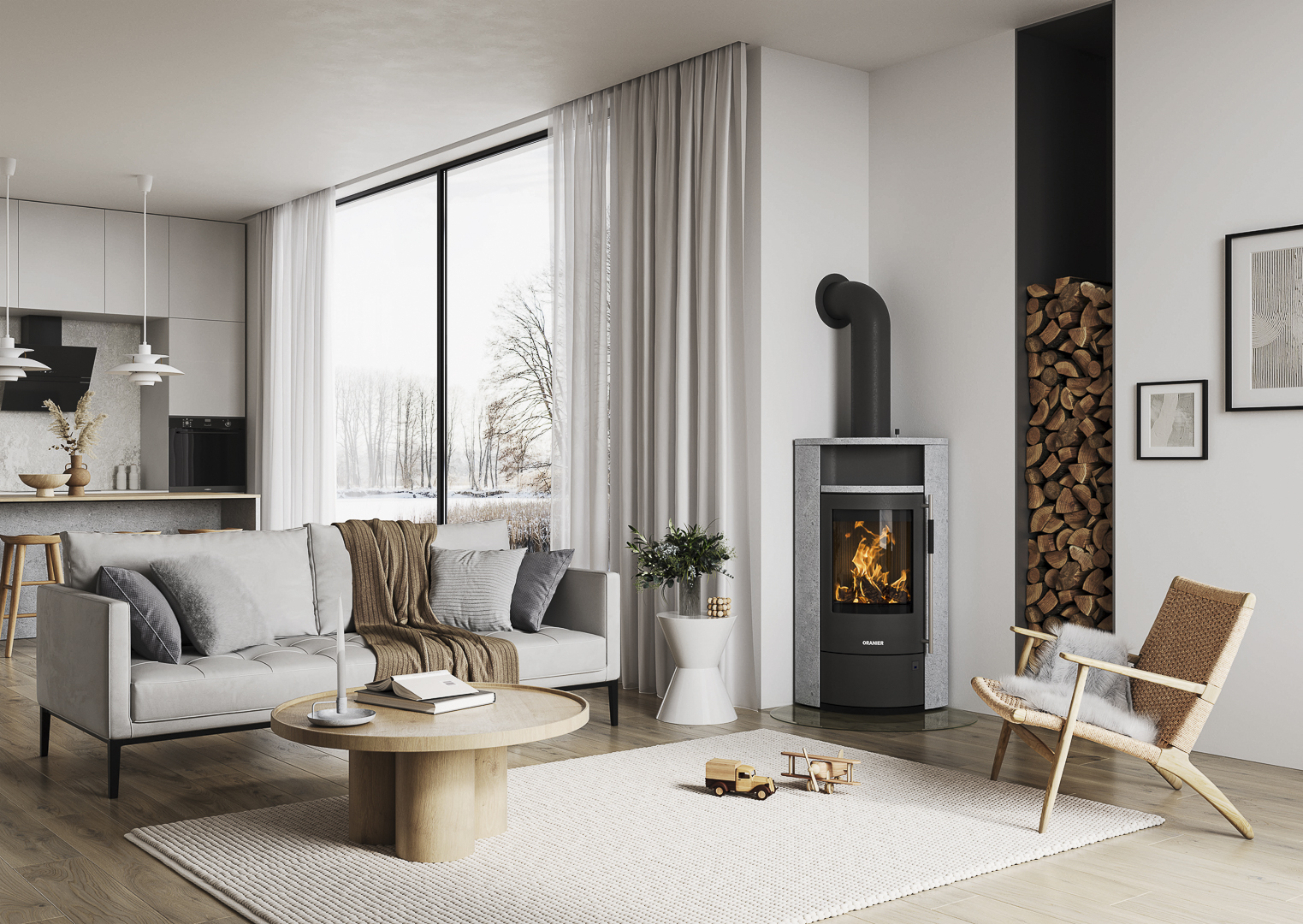 Oranier Polar Neo Eck II Stahl schwarz