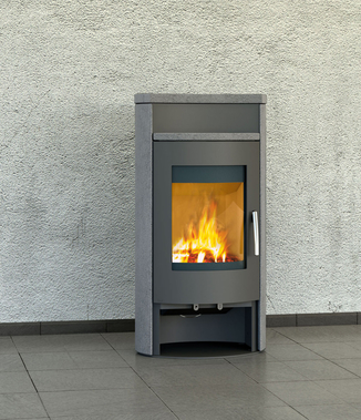 Königshütte Kaminofen Auriga Naturstein/Grau